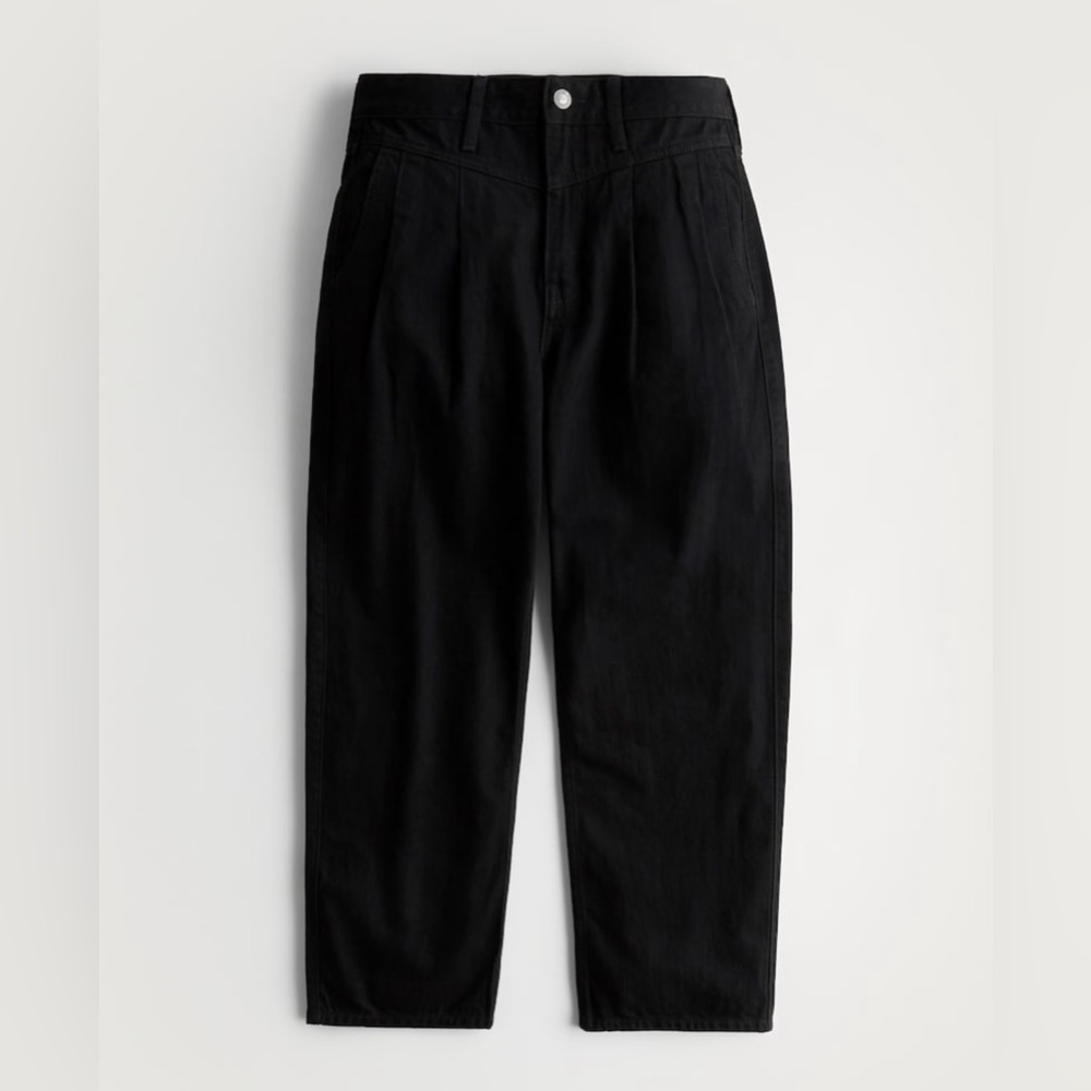 High-Rise Black Barrel Jeans